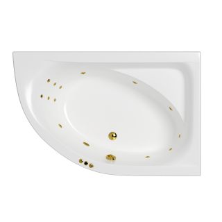 Гидромассажная ванна WHITECROSS Aquarella 0109.170110.100.SMART.GL правая 170x110 см Smart золото